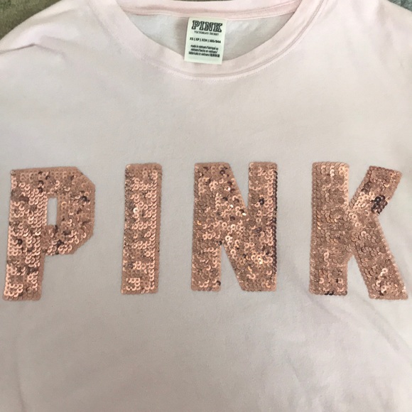Victoria Secret Pink long sleeved rose gold tee - Picture 5 of 5